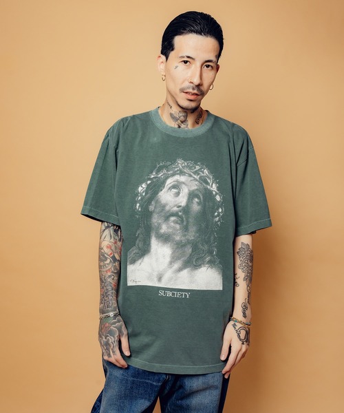 Subciety(サブサエティ)の「Jesus tee(Tシャツ/カットソー・メンズ・ホワイト/グリーン/ブラック・SMALL/MEDIUM/LARGE/X-LARGE)」の9枚目の写真