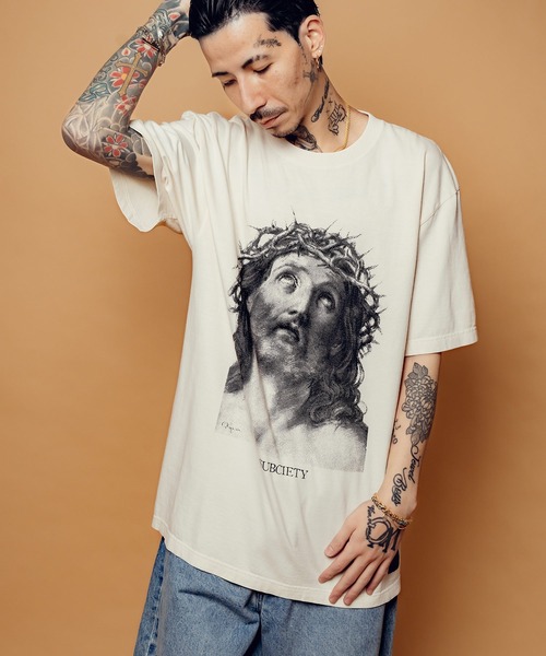 Subciety(サブサエティ)の「Jesus tee(Tシャツ/カットソー・メンズ・ホワイト/グリーン/ブラック・SMALL/MEDIUM/LARGE/X-LARGE)」の7枚目の写真