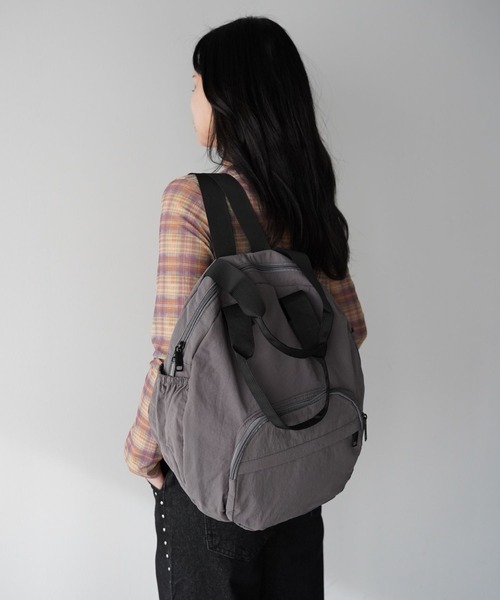 SANSeLF(サンセルフ)の「【SANSeLF】2WAYキャリーオンナイロンリュック saa26s007(バックパック/リュック・レディース・ベージュ/グレー/カーキ/ブラック・FREE)」の2枚目の写真