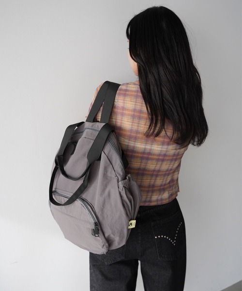 SANSeLF(サンセルフ)の「【SANSeLF】2WAYキャリーオンナイロンリュック saa26s007(バックパック/リュック・レディース・ベージュ/グレー/カーキ/ブラック・FREE)」の22枚目の写真
