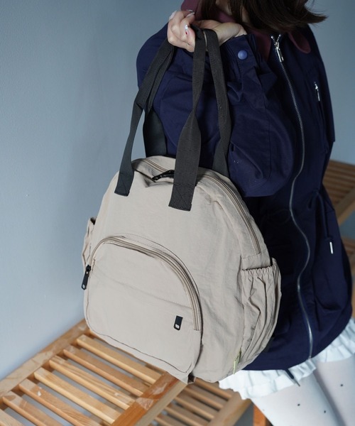 SANSeLF(サンセルフ)の「【SANSeLF】2WAYキャリーオンナイロンリュック saa26s007(バックパック/リュック・レディース・ベージュ/グレー/カーキ/ブラック・FREE)」の7枚目の写真