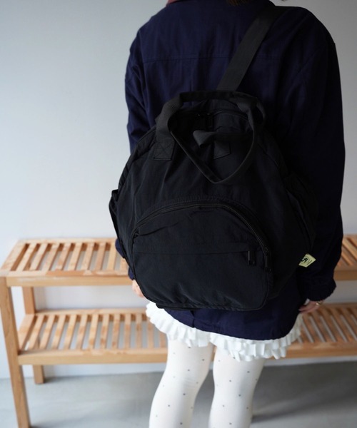 SANSeLF(サンセルフ)の「【SANSeLF】2WAYキャリーオンナイロンリュック saa26s007(バックパック/リュック・レディース・ベージュ/グレー/カーキ/ブラック・FREE)」の9枚目の写真