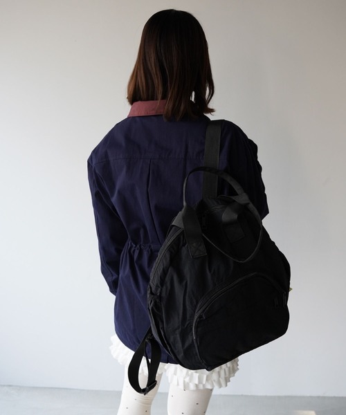 SANSeLF(サンセルフ)の「【SANSeLF】2WAYキャリーオンナイロンリュック saa26s007(バックパック/リュック・レディース・ベージュ/グレー/カーキ/ブラック・FREE)」の10枚目の写真