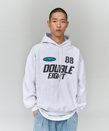 DOUBLE EIGHT（ダブルエイト）の「88 クラックフード（ホワイトメランジェ）（パーカー）」
