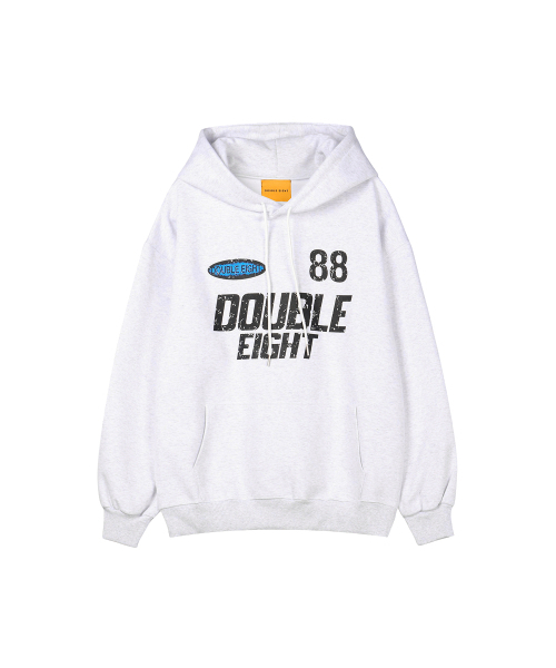 DOUBLE EIGHT（ダブルエイト）の「88 クラックフード（ホワイトメランジェ）（パーカー・メンズ・ホワイト・FREE）」の4枚目の写真