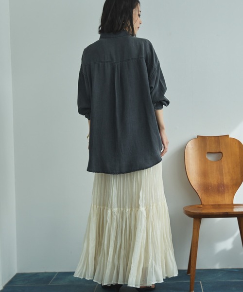 Doux archives（ドゥアルシーヴ）の「ワッシャーシアーティアードスカート（スカート・レディース・ダークブラウン/キャメル/アイボリー・FREE）」の11枚目の写真