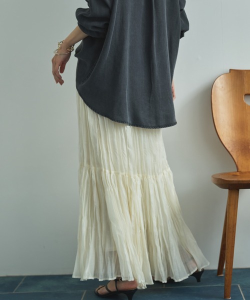 Doux archives（ドゥアルシーヴ）の「ワッシャーシアーティアードスカート（スカート・レディース・ダークブラウン/キャメル/アイボリー・FREE）」の22枚目の写真