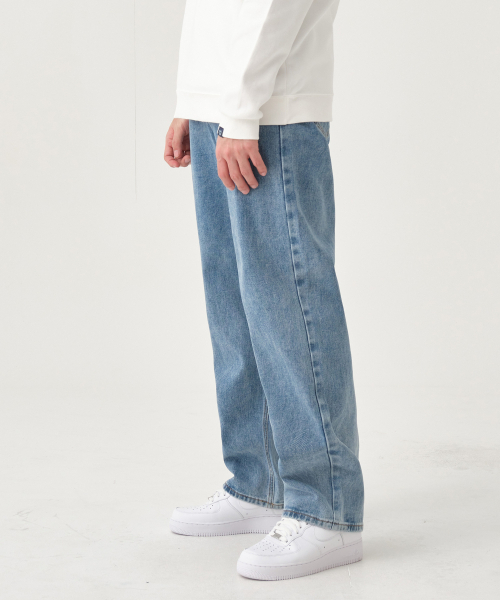 ACSHI(アクシ)の「デイリーセミロングワイドデニムパンツ(ライトブルー)(デニムパンツ・メンズ・その他・M/L/XL/XXL)」の4枚目の写真