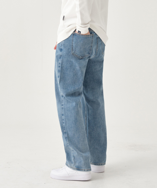 ACSHI(アクシ)の「デイリーセミロングワイドデニムパンツ(ライトブルー)(デニムパンツ・メンズ・その他・M/L/XL/XXL)」の5枚目の写真