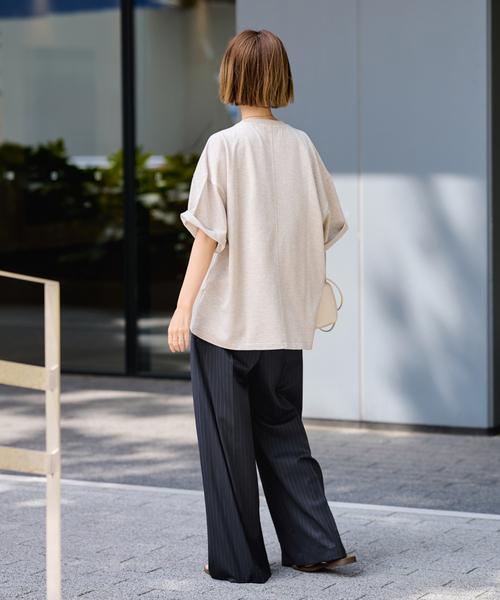 FRAMeWORK（フレームワーク）の「TWストライプワイドパンツ（スラックス・レディース・チャコールグレー/ネイビー・36/38）」の12枚目の写真