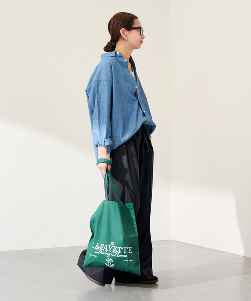 FRAMeWORK（フレームワーク）の「TWストライプワイドパンツ（スラックス・レディース・チャコールグレー/ネイビー・36/38）」の18枚目の写真