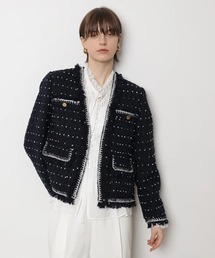 CADUNE | トリミングツイードジャケット(その他アウター)