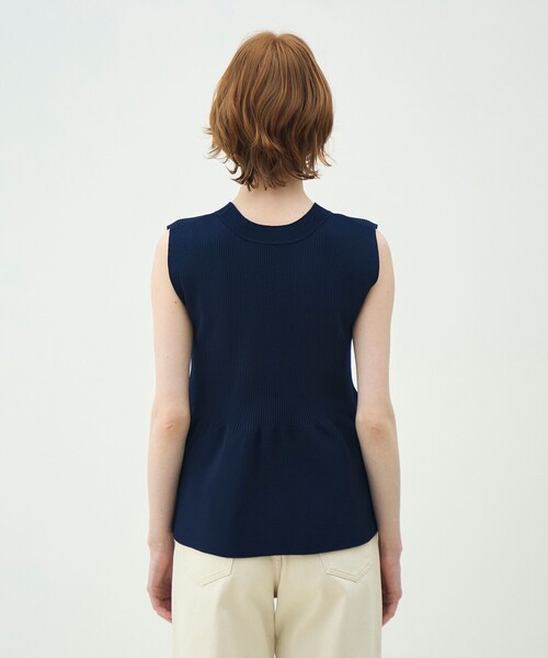 MACPHEE（マカフィー）の「【WEB先行予約】フォームニット ペプラムベスト（ベスト・レディース・ネイビー/ライトブルー・S）」の6枚目の写真
