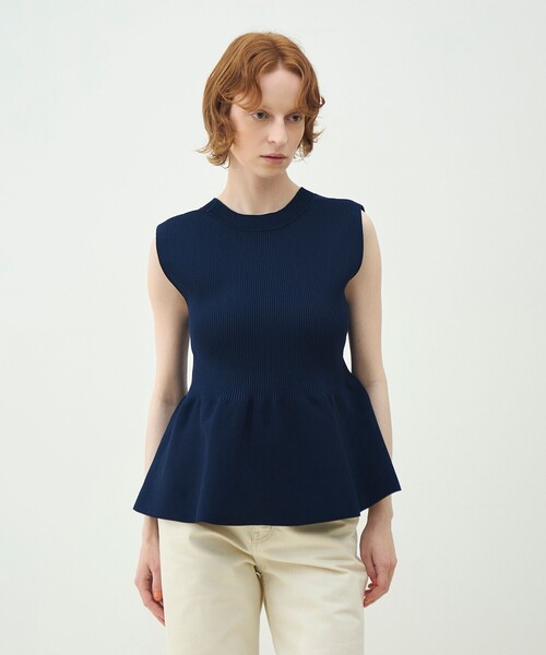 MACPHEE（マカフィー）の「【WEB先行予約】フォームニット ペプラムベスト（ベスト・レディース・ネイビー/ライトブルー・S）」の11枚目の写真