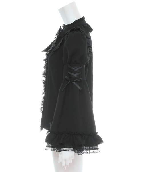 Secret Honey(シークレットハニー)の「フレア袖スタンドカラーブラウス(シャツ/ブラウス・レディース・ブラック/オフホワイト/グレー・MEDIUM)」の13枚目の写真