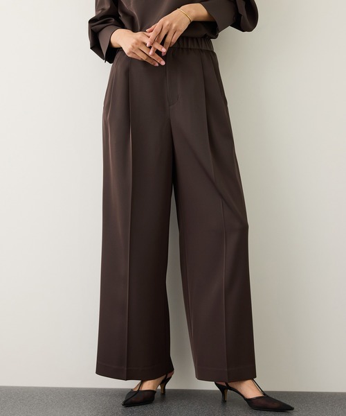 ROPE'(ロペ)の「イージータックワイドパンツ/イージーケア・セットアップ対応(その他パンツ・レディース・ピンク/ダークブラウン/ネイビー・40/38/36)」の1枚目の写真