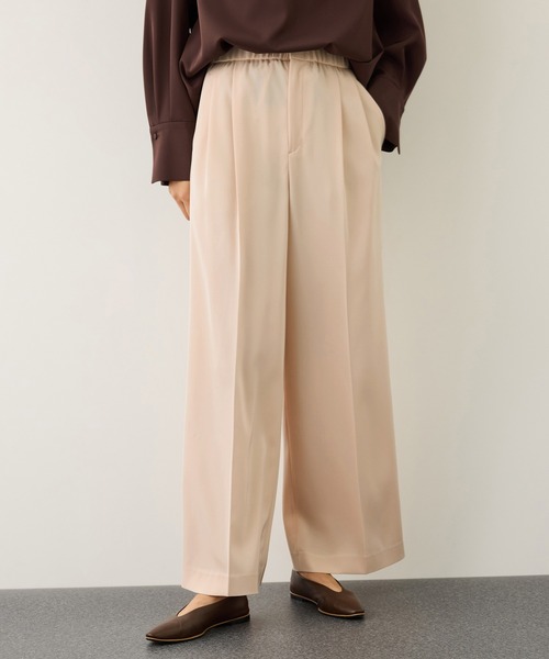 ROPE'(ロペ)の「イージータックワイドパンツ/イージーケア・セットアップ対応(その他パンツ・レディース・ピンク/ダークブラウン/ネイビー・40/38/36)」の3枚目の写真