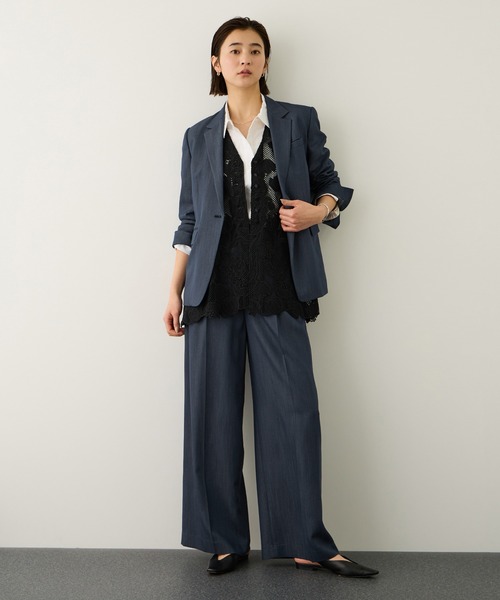 ROPE'(ロペ)の「イージータックワイドパンツ/イージーケア・セットアップ対応(その他パンツ・レディース・ピンク/ダークブラウン/ネイビー・40/38/36)」の6枚目の写真