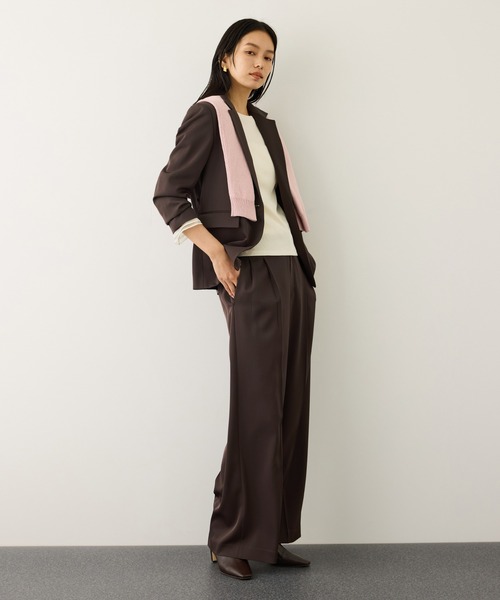 ROPE'(ロペ)の「イージータックワイドパンツ/イージーケア・セットアップ対応(その他パンツ・レディース・ピンク/ダークブラウン/ネイビー・40/38/36)」の12枚目の写真