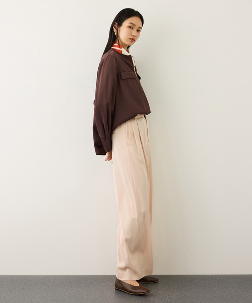 ROPE'(ロペ)の「イージータックワイドパンツ/イージーケア・セットアップ対応(その他パンツ・レディース・ピンク/ダークブラウン/ネイビー・40/38/36)」の14枚目の写真