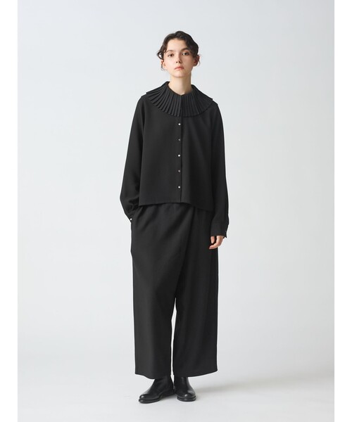 mizuiroind(ミズイロインド)の「mizuiro ind ラップライクイージーパンツ(その他パンツ・レディース・チャコールグレー/ブラック/サンドベージュ/ネイビー・FREE)」の2枚目の写真