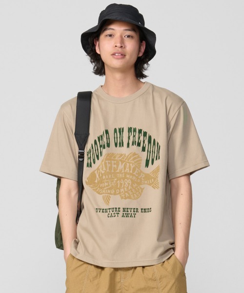 KRIFF MAYER(クリフメイヤー)の「【超接触冷感/UVカット】夏季GO! T(魚)(Tシャツ/カットソー・メンズ・ブラック/ブルー/オフホワイト/ベージュ・X-LARGE/LARGE/MEDIUM)」の1枚目の写真