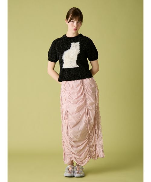 FURFUR(ファーファー)の「【WEB・一部店舗限定カラー】キャットモチーフジャガードニットトップス(ニット/セーター・レディース・ブラック/サックスブルー/ホワイト/ピンク・F)」の19枚目の写真