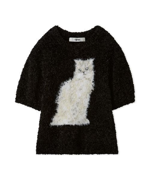 FURFUR(ファーファー)の「【WEB・一部店舗限定カラー】キャットモチーフジャガードニットトップス(ニット/セーター・レディース・ブラック/サックスブルー/ホワイト/ピンク・F)」の21枚目の写真