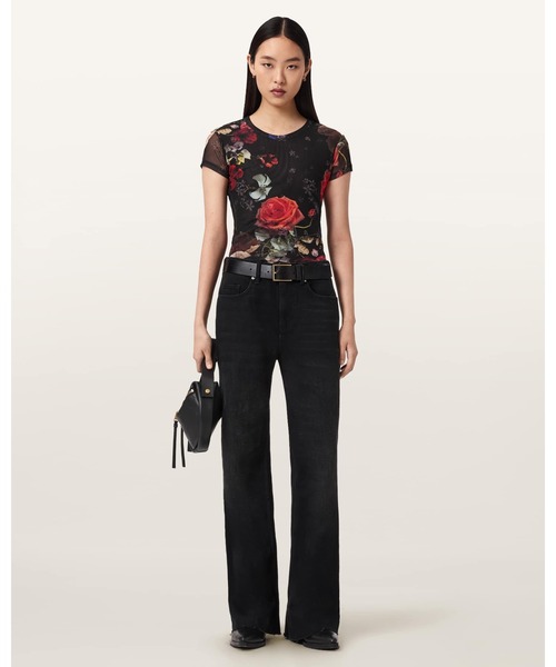 ALLSAINTS(オールセインツ)の「ELLIE MESH FLORAL T-SHIRT | ELLIE メッシュ フローラル Tシャツ(Tシャツ/カットソー・レディース・ブラック系その他・6/10/4/8/12)」の3枚目の写真
