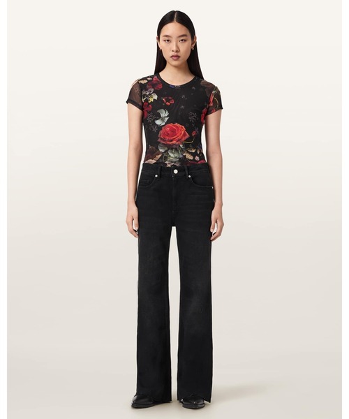ALLSAINTS(オールセインツ)の「ELLIE MESH FLORAL T-SHIRT | ELLIE メッシュ フローラル Tシャツ(Tシャツ/カットソー・レディース・ブラック系その他・6/10/4/8/12)」の4枚目の写真