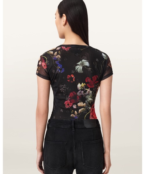 ALLSAINTS(オールセインツ)の「ELLIE MESH FLORAL T-SHIRT | ELLIE メッシュ フローラル Tシャツ(Tシャツ/カットソー・レディース・ブラック系その他・6/10/4/8/12)」の5枚目の写真