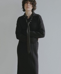 ナローケーブルニットワンピース