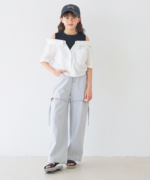 coca（coca）（コカ）の「キッズ デニムベルトスリットパンツ（デニムパンツ・キッズ・ブラック/ライトブルー/ブルー・120/130/140/150）」の16枚目の写真