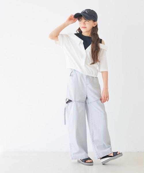 coca（coca）（コカ）の「キッズ デニムベルトスリットパンツ（デニムパンツ・キッズ・ブラック/ライトブルー/ブルー・120/130/140/150）」の18枚目の写真