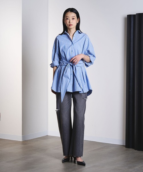 ROSE BUD（ローズバッド）の「SLIT DENIM PANTS（デニムパンツ・レディース・ブラック/インディゴブルー・S/M）」の12枚目の写真