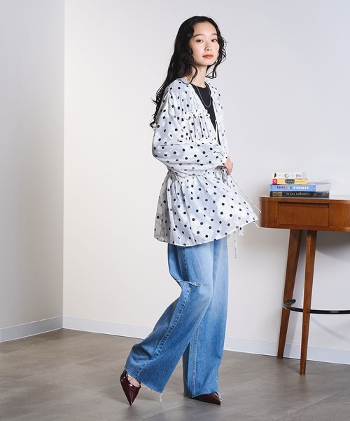 ROSE BUD（ローズバッド）の「SLIT DENIM PANTS（デニムパンツ・レディース・ブラック/インディゴブルー・S/M）」の18枚目の写真