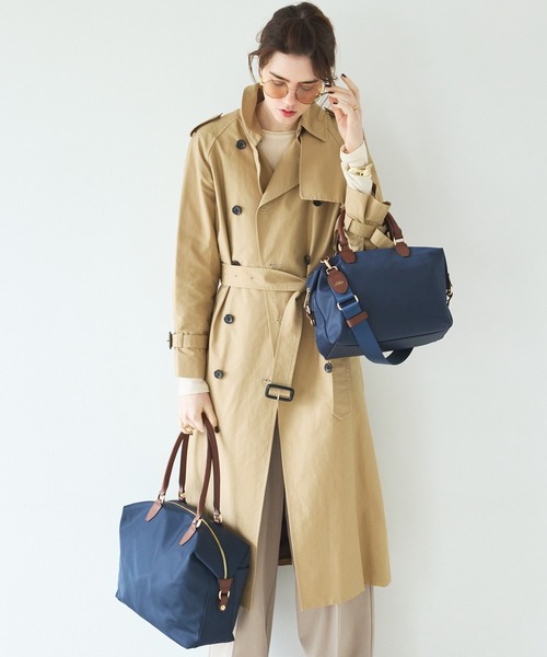 LOWELL things（ロウェル　シングス）の「Porta/2WAYボストンバッグM（ボストンバッグ・レディース・ネイビー/ベージュ/ライトブルー・フリー）」の5枚目の写真