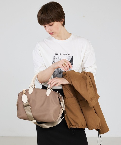 LOWELL things（ロウェル　シングス）の「Porta/2WAYボストンバッグM（ボストンバッグ・レディース・ネイビー/ベージュ/ライトブルー・フリー）」の16枚目の写真