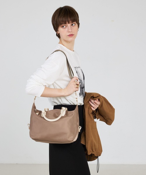 LOWELL things（ロウェル　シングス）の「Porta/2WAYボストンバッグM（ボストンバッグ・レディース・ネイビー/ベージュ/ライトブルー・フリー）」の19枚目の写真