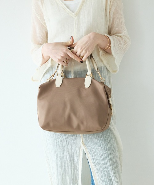 LOWELL things（ロウェル　シングス）の「Porta/2WAYボストンバッグM（ボストンバッグ・レディース・ネイビー/ベージュ/ライトブルー・フリー）」の10枚目の写真