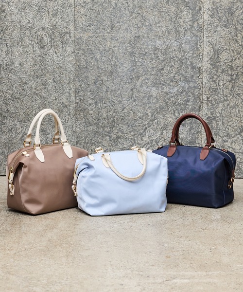 LOWELL things（ロウェル　シングス）の「Porta/2WAYボストンバッグM（ボストンバッグ・レディース・ネイビー/ベージュ/ライトブルー・フリー）」の7枚目の写真