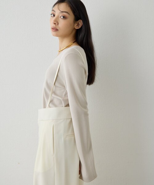 Whim Gazette（ウィムガゼット）の「2wayスムースプルオーバー（ニット/セーター・レディース・ブラック/ベージュ/ブラウン・FREE）」の10枚目の写真