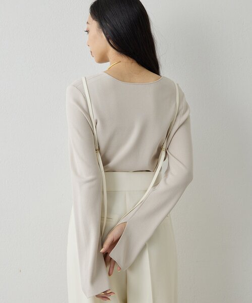 Whim Gazette（ウィムガゼット）の「2wayスムースプルオーバー（ニット/セーター・レディース・ブラック/ベージュ/ブラウン・FREE）」の13枚目の写真