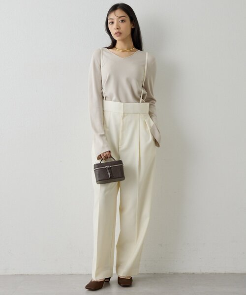 Whim Gazette（ウィムガゼット）の「2wayスムースプルオーバー（ニット/セーター・レディース・ブラック/ベージュ/ブラウン・FREE）」の6枚目の写真