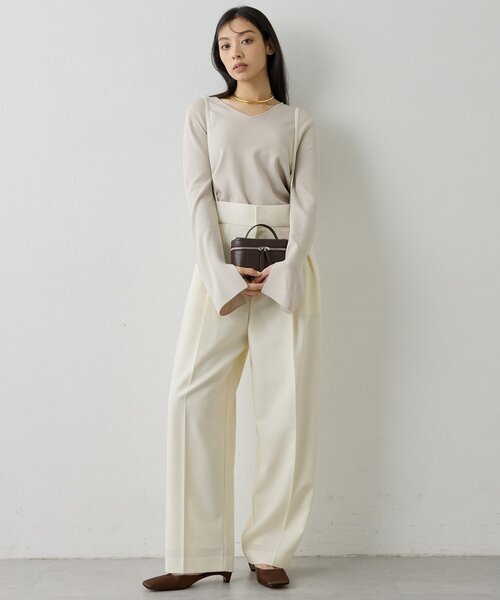 Whim Gazette（ウィムガゼット）の「2wayスムースプルオーバー（ニット/セーター・レディース・ブラック/ベージュ/ブラウン・FREE）」の7枚目の写真