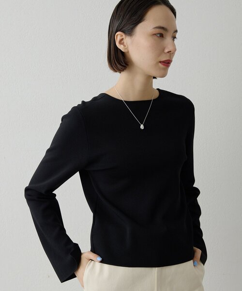 Whim Gazette（ウィムガゼット）の「2wayスムースプルオーバー（ニット/セーター・レディース・ブラック/ベージュ/ブラウン・FREE）」の2枚目の写真