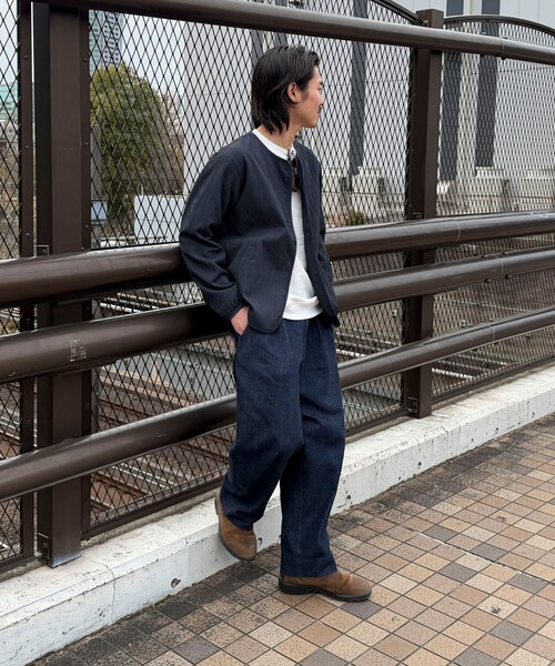 NOLLEY'S LIGHT（ノーリーズライト）の「シャーリングカーディガン（ブルゾン・メンズ・ブラック/ダークネイビー・L/M）」の11枚目の写真