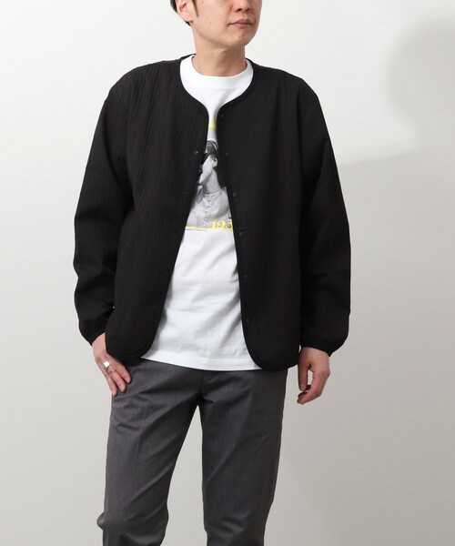 NOLLEY'S LIGHT（ノーリーズライト）の「シャーリングカーディガン（ブルゾン・メンズ・ブラック/ダークネイビー・L/M）」の20枚目の写真