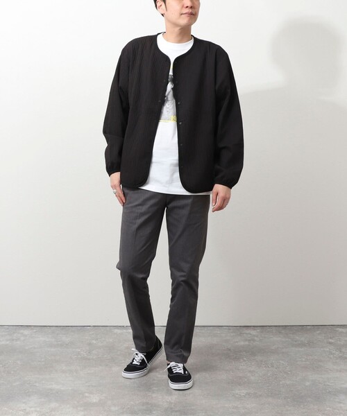 NOLLEY'S LIGHT（ノーリーズライト）の「シャーリングカーディガン（ブルゾン・メンズ・ブラック/ダークネイビー・L/M）」の21枚目の写真