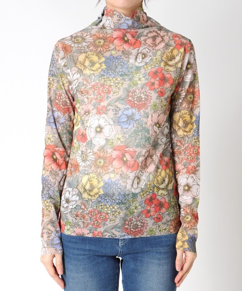 Three Four Time（ｽﾘｰﾌｫｰﾀｲﾑ）の「レトロフラワ―柄シアープルオーバー（ニット/セーター・レディース・グレー/ベージュ・FREE）」の12枚目の写真